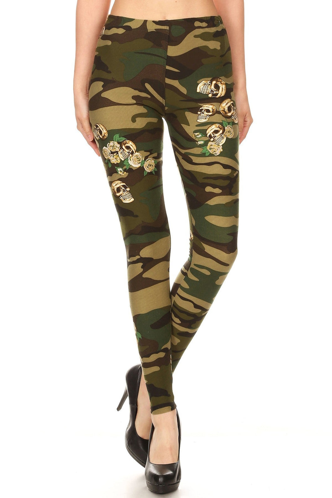 Army Skulls Green Camouflage- OS Leggings