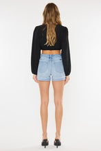 KANCAN HIGH RISE SINGLE FOLD DENIM SHORTS - LIGHT