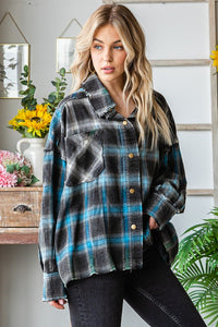 OLI & HALI MULTI COLOR PLAID SHIRT - GREEN