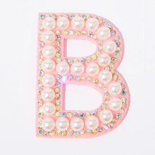 2 Inch Pearl Rhinestone Letters Adhesive Stickers - Pink