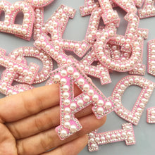 2 Inch Pearl Rhinestone Letters Adhesive Stickers - Pink