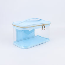 Waterproof Clear PVC Zipper Toiletry Cosmetic Bag With Handle - Assorted Colors