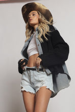 Denim Knit Mix Match Jacket - Black or Off White