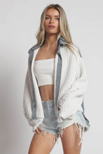 Denim Knit Mix Match Jacket - Black or Off White