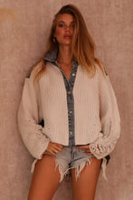 Denim Knit Mix Match Jacket - Black or Off White