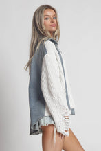 Denim Knit Mix Match Jacket - Black or Off White