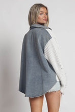 Denim Knit Mix Match Jacket - Black or Off White