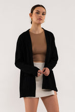 OPEN FRONT CARDIGAN - BLACK OR COCOA