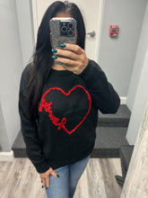 Howdy Heart Sweater - Black or Pink