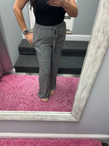 SOFT MELANGE HACCI WIDE PANTS - BLACK OR LIGHT GREY