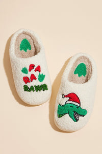 Kids Christmas Dinosaur Home Slippers