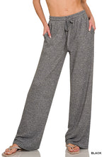 SOFT MELANGE HACCI WIDE PANTS - BLACK OR LIGHT GREY