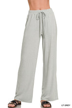 SOFT MELANGE HACCI WIDE PANTS - BLACK OR LIGHT GREY