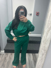 HIGH WAIST FLARE PANTS - PINE GREEN