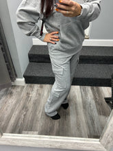 Suzette Brushed Soft Cloud Straight Leg W/ Cargo Pockets - Black or Heather Grey