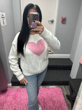 HEART PATTERN SWEATER TOP - IVORY