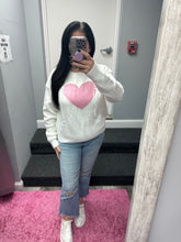 HEART PATTERN SWEATER TOP - IVORY