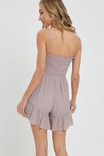 SMOCKED ROMPER - BLACK OR TAUPE