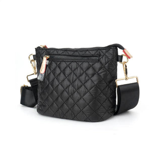Quilted Nylon Small Puffer Crossbody- Assorted Colors
