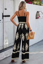 Off Shoulder Ruched Printed High Waist Jumpsuit - Black