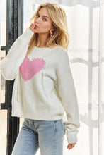 HEART PATTERN SWEATER TOP - IVORY