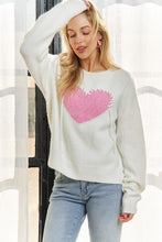 HEART PATTERN SWEATER TOP - IVORY