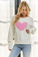 HEART PATTERN SWEATER TOP - IVORY