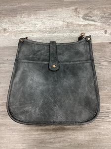 Grey Vintage Vegan Leather Messenger