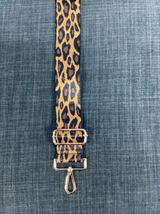 2" ADJUSTABLE LEOPARD PRINT BAG STRAP - BROWN LEOPARD GOLD HARDWARE