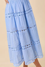 Tube Smocking Midi Lace Border Dress - White or Blue