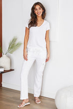 CARGO CRINKLE PANT W/ DRAWSTRING - WHITE