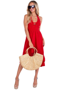 Red High Low Cotton Dress