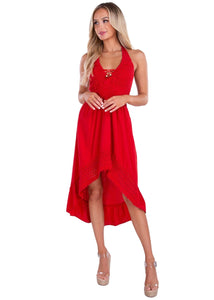 Red High Low Cotton Dress