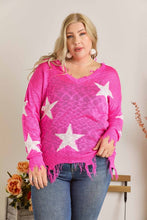 PLUS SIZE STAR KNIT SWEATER - ASSORTED COLORS