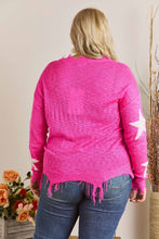 PLUS SIZE STAR KNIT SWEATER - ASSORTED COLORS