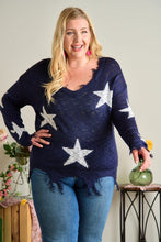 PLUS SIZE STAR KNIT SWEATER - ASSORTED COLORS