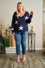 PLUS SIZE STAR KNIT SWEATER - ASSORTED COLORS