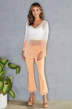 VENTI6 FRINGE HEM LIGHT FLARE PANTS - MINERAL ORANGE