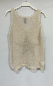 VENTI6 SCOOP NECK KNIT TANK TOP WITH FRONT STAR - BEIGE