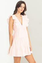 WEEKEND OUTING TIERED RUFFLE MINI DRESS - PINK