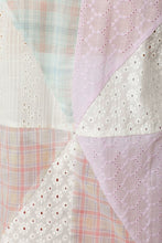 Eyelet Lace Blocked Button Down Shirt - Cotton Candy