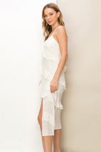 SEARCHING FOR YOU RUFFLED SLEEVELESS MIDI DRESS - BLACK OR OFF WHITE