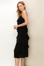 SEARCHING FOR YOU RUFFLED SLEEVELESS MIDI DRESS - BLACK OR OFF WHITE