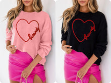 Howdy Heart Sweater - Black or Pink