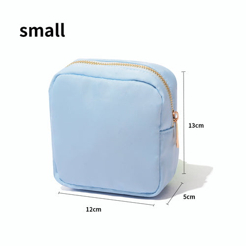Small Square Zippered Nylon pouch bag - Assorted Colors