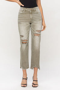 VERVET by Flying Monkey HIGH RISE CROP STRAIGHT