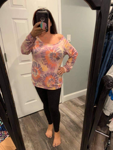 TIE DYE PRINT TERRY PULL OVER Purple/Coral Mix 💜🧡💗