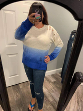 Ripped gradient sweater -  Cobalt Blue, Jade or Latte