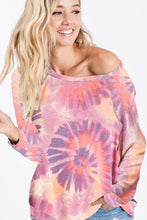 TIE DYE PRINT TERRY PULL OVER Purple/Coral Mix 💜🧡💗