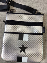 Silver Metallic Neoprene Crossbody w/ Black Star